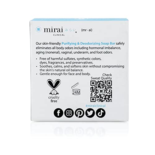 Mirai Clinical - Persimmon Soap Bar For Body 100G - Mirai Soap Persimmon - Persimmon Soap - Persimmon Extract Soap - Japanese Body Odor Soap - Purifying And Deodorizing Natural Chemical-Free - Helps Eliminate Nonenal Soap Bar For Men & Women #TOP1
