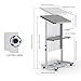Podium Stand,Portable Lectern with 7 Adjustable Height Positions,Podium with Shelf and Cup Holder,Mobile Stand for Seminars and Schools (Silver Gray)