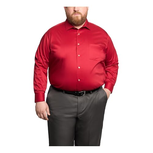 Van Heusen Men's Big Fit Dress Shirt Ultra Wrinkle Free Flex Collar Stretch (Big and Tall)