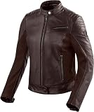 Revit Clare Ladies Damen Motorrad Lederjacke (Dark Brown,42)