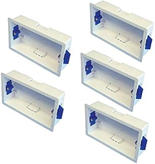 5 x Plasterboard Dry Lining Pattress Back Box Double 2 Gang White Flush Mount Socket Box