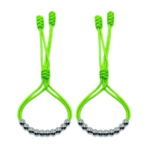 LAMIBEE Pack of 2 Golf Glove Bead Stroke Counter, 10 Stainless Steel Beads Score Counter for Gloves, Stroke Count Resizable Easy to Adjust Golf Round Scoring Tracker Accessory (Green Neon)