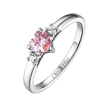 Bestyle Personlized 925 Sterling Silver Birthstone/Name Rings for Women, Sparkling CZ Love Band Rings for Wife/Mother/Grandmother, Great Jewelry Gifts on Thanksgiving/Christmas/Valentines