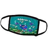 3dRose Face Mask Small, This Vibrant Artwork of Fish Under The sea is Personalized with The Name Aiden