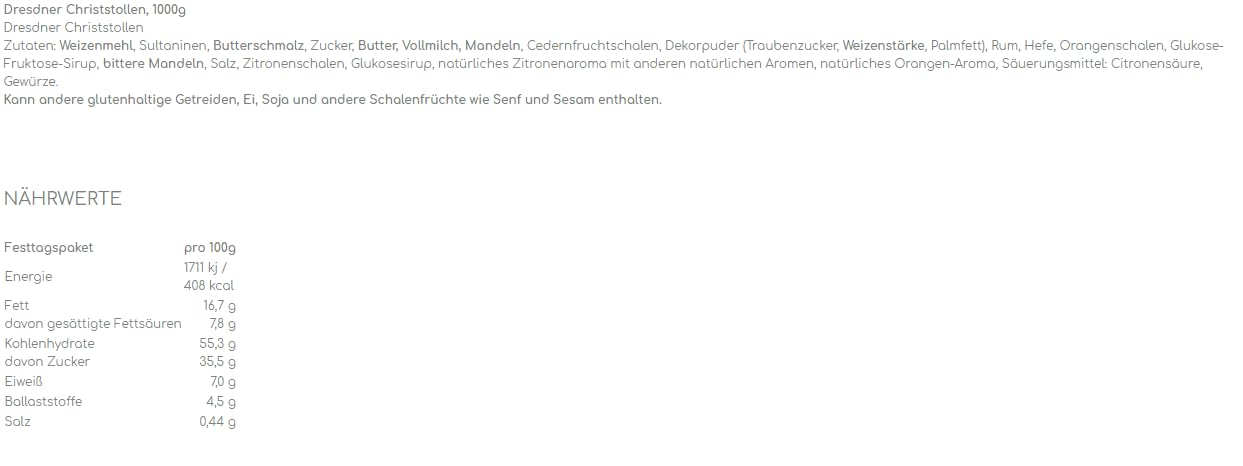 Festtag Geschenkpaket mit Spezialitäten, ca. 2.150 g, Weihnachten