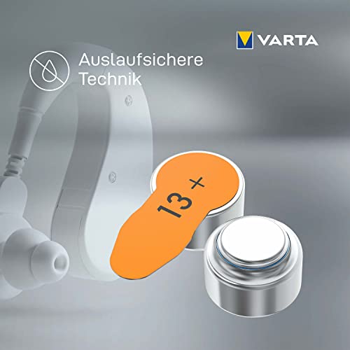 VARTA Hörgerätebatterien Typ 13 orange, Batterien 60 Stück Vorratspack, Power on Demand, wireless approved, Größe p 13 für Hörgeräte & Hörhilfen, Made in Germany