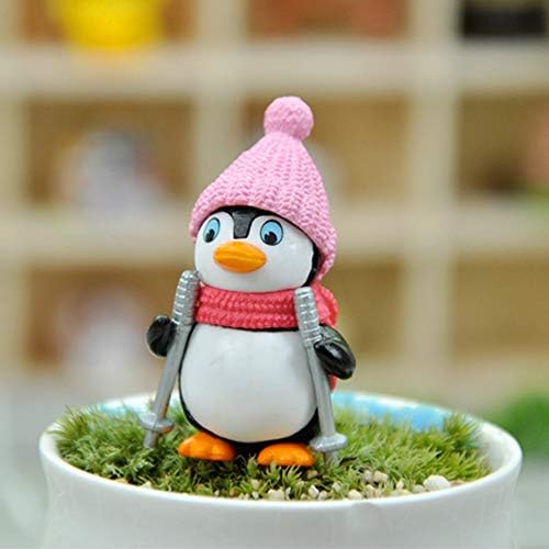 Homo Trends 4Pcs Christmas ornament Winter Miniature Penguin Figurine Mini DIY Fairy Garden Home Ornaments Landscape Decoration