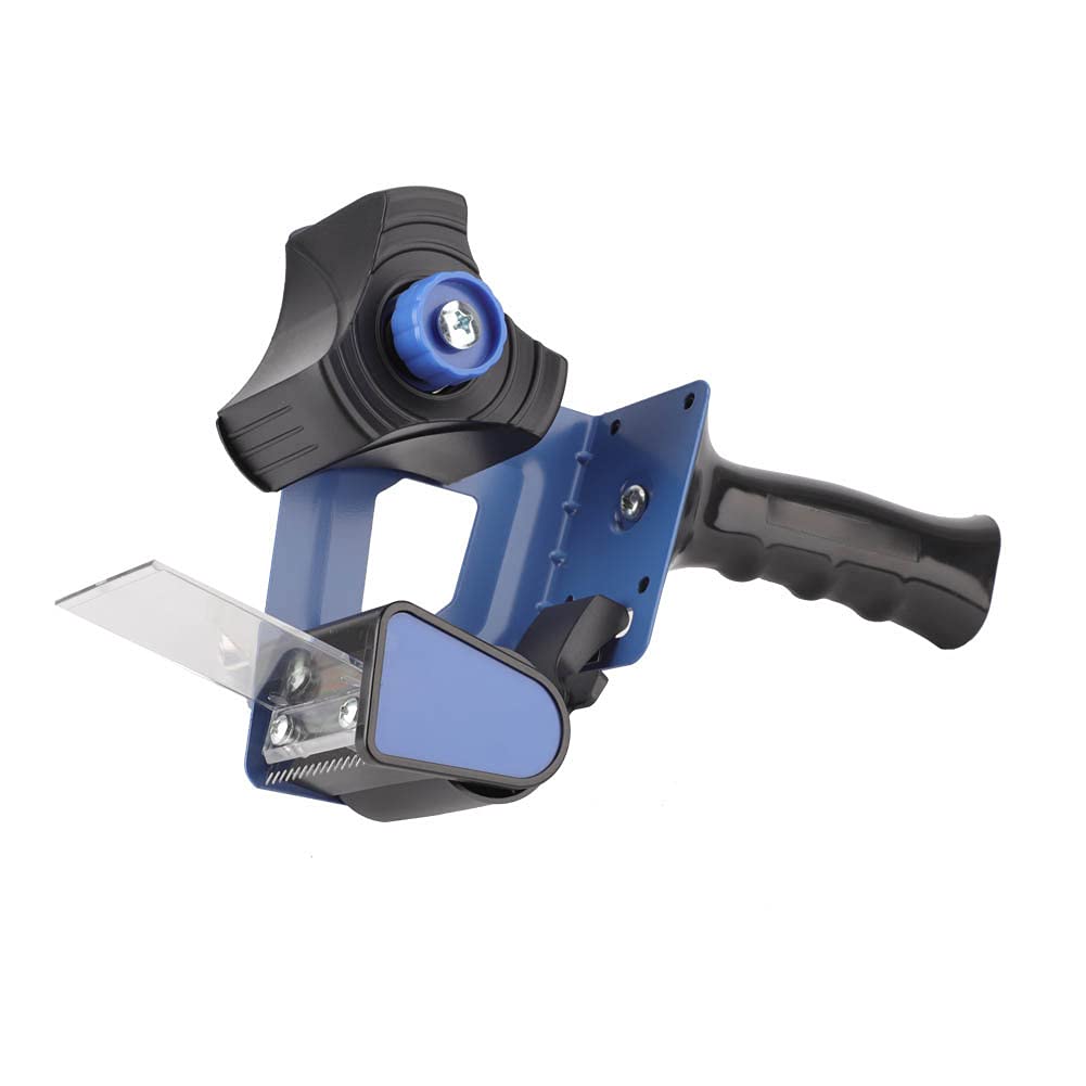 Tape Cutter, Heavy Duty Plastic and Metal Tape Dispenser Gun with Stainless Steel Teeth for Packing Moving Box Carton Sealing