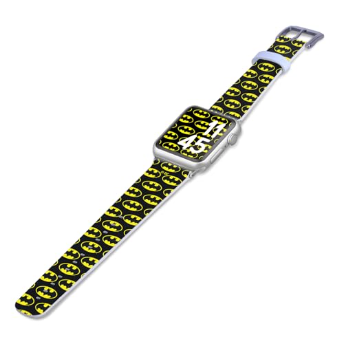 Head Case Designs Officially Licensed Batman DC Comics Classic Logos Genuine Leather Watch Strap Compatible With Apple Watch 38/40/41mm