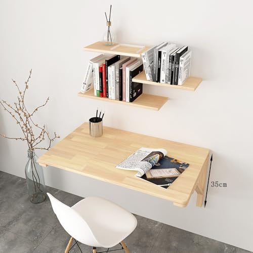 Table pliante murale bureau rectangulaire suspendu bois