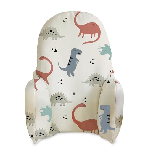 Image of Yeah Baby Goods Wipeable Cushion Cover (Muted Dinos) - Compatible with The IKEA Antilop Highchair - Soft, Waterproof Baby High Chair Cover