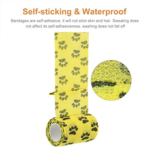 AUPCON Vet Wrap Self Adherent Wrap Cohesive Bandage Animal Bandage Self Adhesive Bandages for Horse, Pets & Ankle Sprains & Swelling 3 Inches