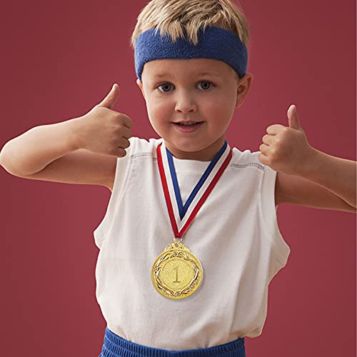 Abaokai 12 Pieces Gold Silver Bronze Award Medal Set -Metal Olympic Style For Competitions, Sports, Spelling Bees, Party Favors, 2 Inches #TOP5