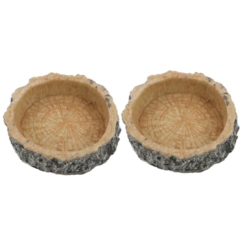 CORHAD 2個 爬虫類の餌入れ スネークウォーターボウル カメ 爬虫類の食品