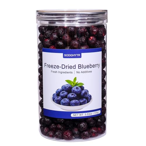 Freeze Dried Blueberries 3.53oz,Natural Fruit & No Additives,No Added Sugar