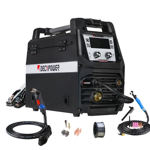Decapower SYNMIG 200A Poste a Souder MIG avec san gaz Synergie MMA MIG MAG FLUX LIFT TIG 4 en 1 Équipement de soudage (PACK3)