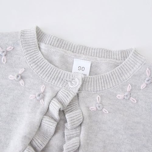 iiniim Toddler Baby Girls Bolero Shrug Sweater Knit Cardigan Long Sleeve Ruffled One Button Outwear Kids Dress Cover Up3
