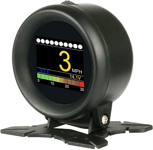 OBD2-Scanner-Tool, HUD Car Smart Digitaler Multifunktionsalarm-Temperaturmesser Temperaturanzeige Digitaler