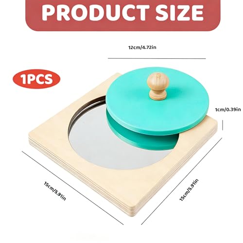 MmotZsb Kinder Kinderspiegel, Baby Spielzeug 6 Monate Spiegel Baby Bauchlage Montessori Puzzle, 1 Spiegel Blau