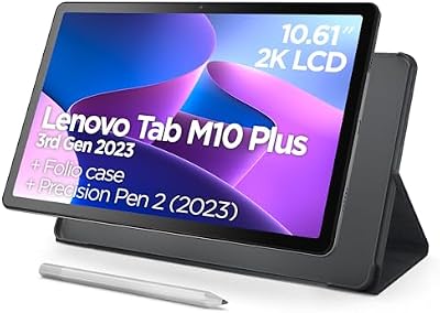 Lenovo Tab M10 Plus (3rd Gen) - Tablet de 10.61" 2K (Qualcomm Snapdragon SDM680, 4GB de RAM,128GB ampliables hasta 1TB,4 Altavoces,WiFi + Bluetooth,Android 12) Precision Pen 2 + Funda - Gris Oscuro