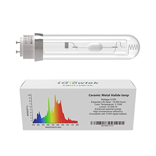 iGrowtek CMH 315W 3100K Grow Light Bulb, CMH 315 Grow Bulb,High Par Full