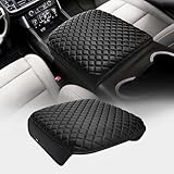 KBH Center Console Armrest Cover for Chevy Chevrolet Silverado & GMC Sierra 2019-2026, Tahoe & Suburban & Yukon 2021-2026, Bucket Seat Only, Vinyl Leather Car Arm Rest Box Cushion Pad Covering, Black