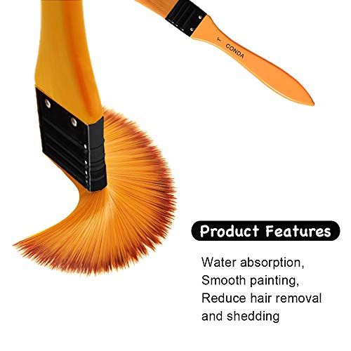 Conda Artist Paintbrush Set 10Pcs Brushes With Carrying Case For Beginners, Students, Professionals And Artists Orange #TOP4