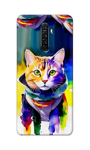 Image of Printed Hard Back Cover for Oppo Reno Ace Back Cover (Coloured Cat) -190724(EA)