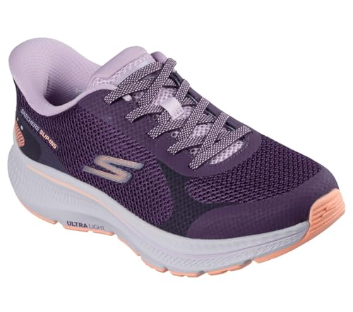 Skechers Women's Go Run Consistent 2.0 Captiva Slip-On Sneakers, Dark Purple Textile/Trim, 6.5 UK