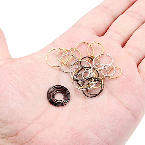 Ruifan 6-30PCS Non Pierced Stainless Steel Clip on Closure Round Ring Fake Nose Lip Helix Cartilage Tragus Ear Hoop Earrings Jewelry 20G4