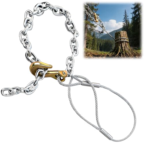 Heavy Duty Fence Post Remover Tool with Galvanized Cable & Chain – Pull 4x4 Wood, T-Post, Concrete Posts with Farm Jack or Lever – DIY, Farm, Ranch, Broken & Rotten Fence Repair