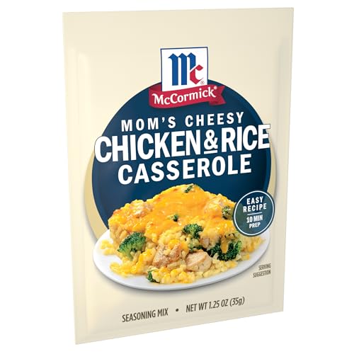 McCormick Seasoning Mix, Mom’s Cheesy Chicken & Rice Casserole, No