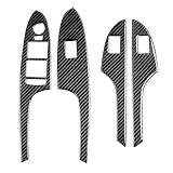 NVCNX Real Premium Carbon Fiber Car Door Sides Power Window Lift Switch Button Panel Frame Cover Decal Interior Trim Compatible with Cadillac ATS 2013 2014 2015 2016 2017 2018 2019 Accessories Black