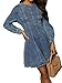 Conshvi Denim Shirt Dress for Women Long Sleeve Crewneck Denim Dresses 2025 Fall Cute A Line Mini Short Jean Dress, Blue, Medium