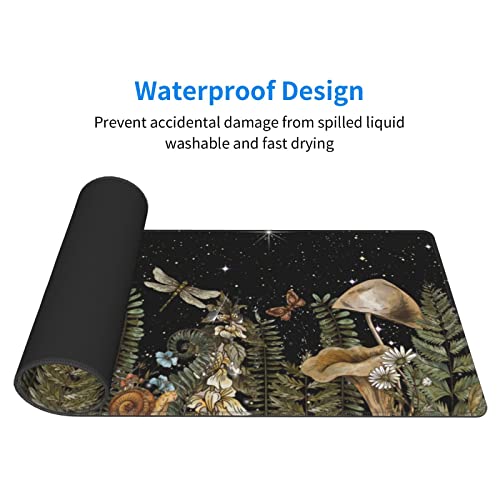 Cute Forest Witch Magic Moon Mushroom Snail Mouse Pad XL Extended Desk Mat, Non Slip Rubber Base Stitched Edge Gaming Pc Desktop Large Mice Pad,31.5¡Á11.8 Inch - Image 5
