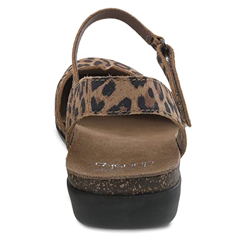 Dansko Women's Rowan Leopard Milled Closed-Toe Sandals 6.5-7 M Us #TOP4