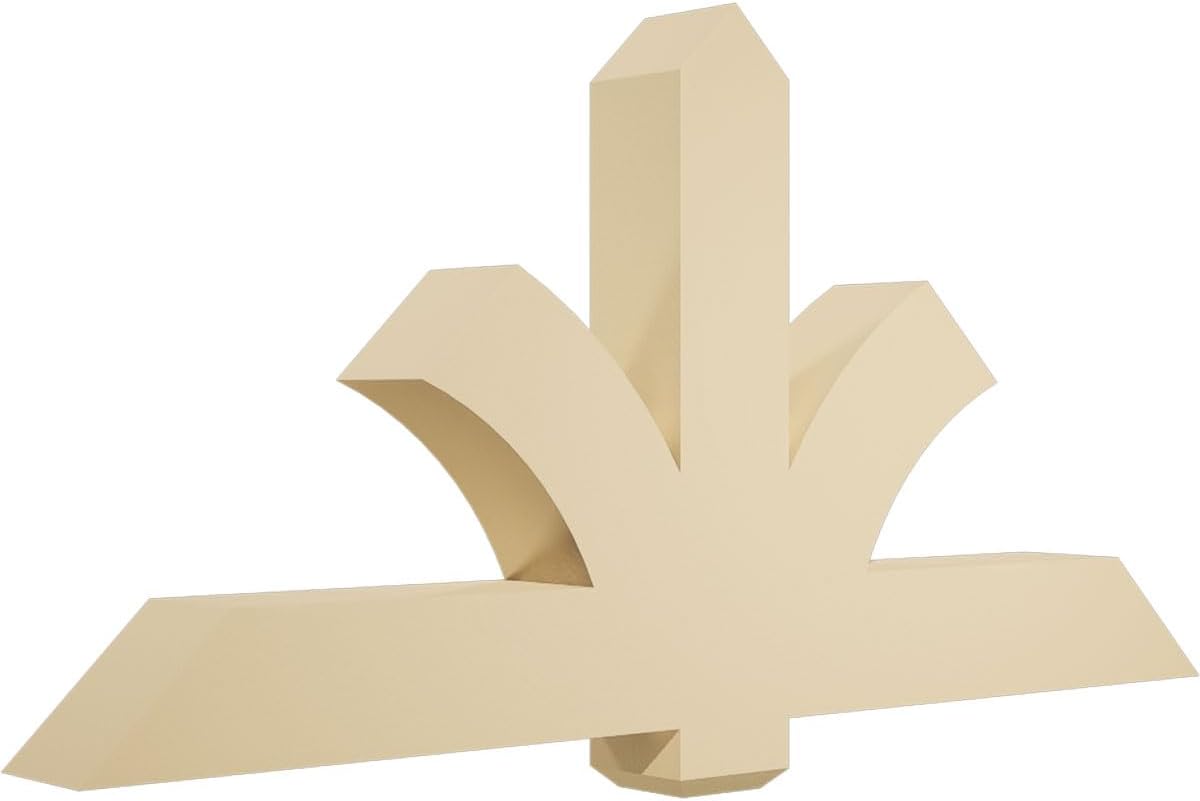 60"W x 30"H x 6"D x 6"F, 12/12 Pitch, Redmond Signature Urethane Gable Bracket, Primed Tan