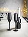 Glasmark Krosno Gläser 6er Set 0,2 Liter Sekt Champagner Prosecco Glas Kelch Sektgläser Champagnergläser Schaumweingläser Weingläser Schwarz 6 x 200ML