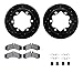 Dynamic Friction Company Rear Brake Rotors-Drilled and Slotted-Black with 5000 Advanced Brake Pads includes Hardware 8512-40246
