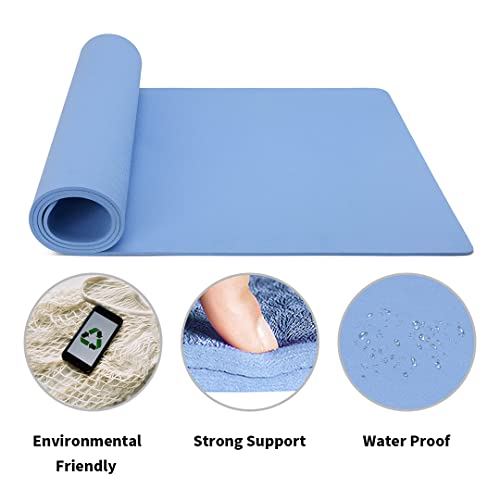 Foto von Good Nite Gymnastikmatte Yogamatte Fitnessmatte Rutschfest Trainingsmatte Sport Turn Matten Pilates Matte Bodenturnmatte Mit Tragegurt 183 x 61 x 0.6 cm (Blau)