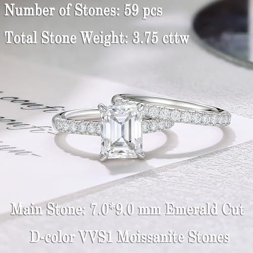 Image of Newshe Jewellery Moissanite Bridal Sets for Women Wedding Ring