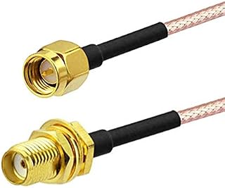 Mirror 2PCS SMA Female Bulkhead Connector to SMA Male Straight Connector with RG316 Coax Cable 20cm