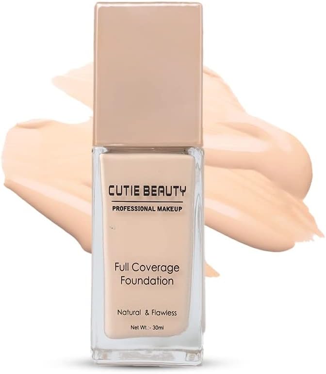Cutie Beauty Professional Makeup Full Coverage Foundation Natual & Flawless (Beige)