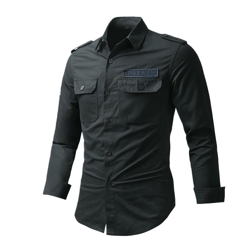 Chemise à manches longues en coton stretch confortable et robuste