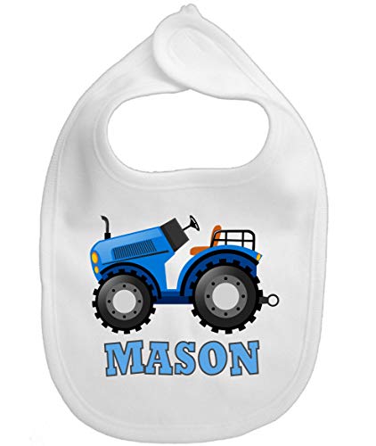 Buddymugs Bib Infant Baby Boy Girl Farm Tractor Personalized Custom Name Micro fiber