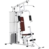 HOMCOM Multifunction Home Gym Weight Training Station Machine, White