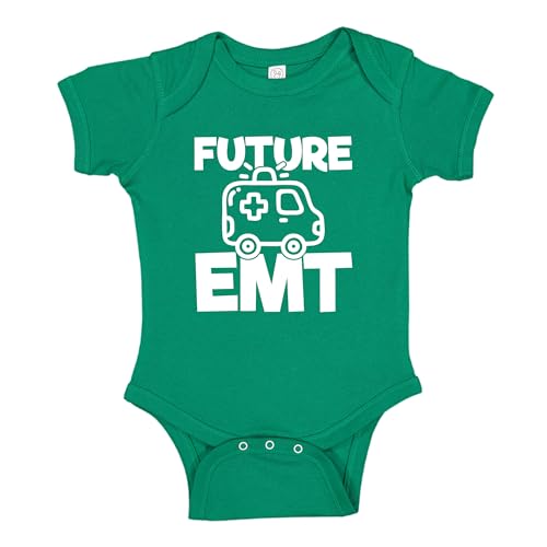 The Shirt Den Future EMT EMS Ambulance Baby One Piece Bodysuit 18 mo Kelly Green