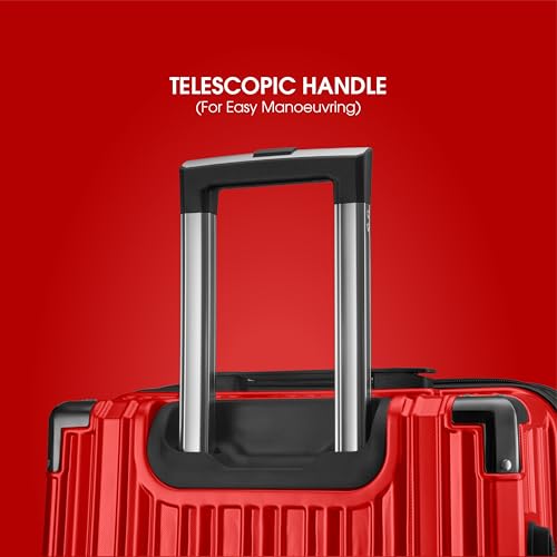 Image of Maleta Nova Cabin and Large Size |20'' and 28''|Hardside,TSA Lock | Trolley Bag Set of 2 | Luggage Suitcase | Travel Bags for Travelling | Trolley Bags for Travel Combo (Red, Set of 2 (Small-Large))