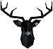 mjmj Sculptures Tête De Cerf Géométrique Decor De Mur, 3D Grands Animal De Tête De Tête De Tête De Tête De Tête, Faux Taxidermy Deer Storage Mural (Size: 34x28cm(13x11inch),Color:Cerf Noir)