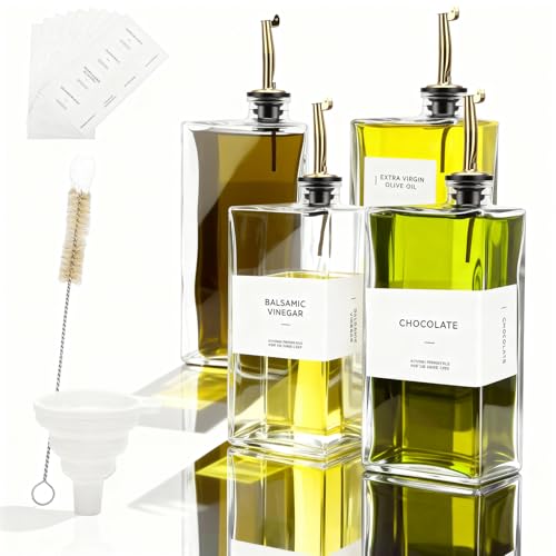 Opiniones y reviews de Aceiteras y recipientes para aliños - los más vendidos. 46 WODHMIEY Dispensador de Aceite de Oliva para Cocina,4 Set de dispensadores de aceite y vinagre 500ml, botella dispensadora de aceite de oliva con pico, aceite de cocina,...